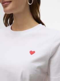 Футболка Vero Moda модель 10316991_Bright White Red Heart Футболка Vero Moda модель 10316991_Bright White Red Heart Фото