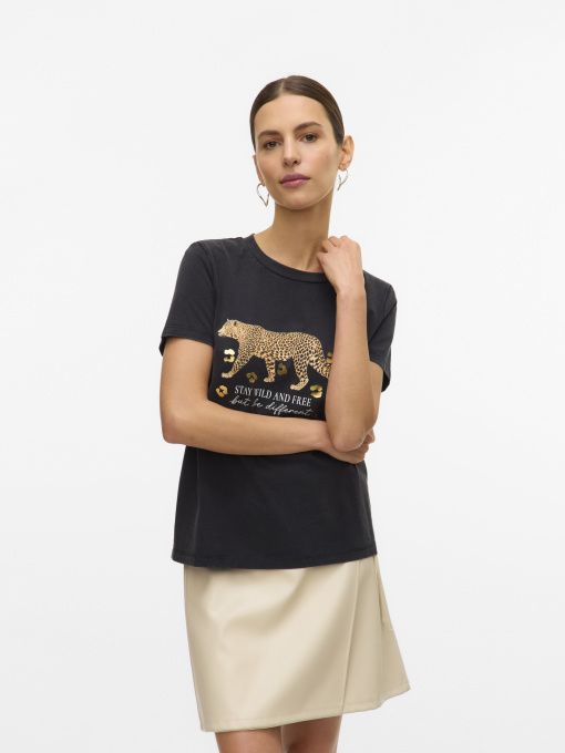 Футболка Vero Moda модель 10332807_Black ACID WASH W. GOLD TI Фото