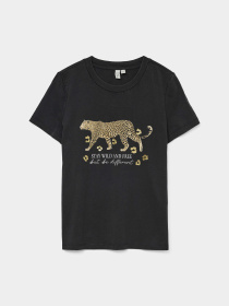 Футболка Vero Moda модель 10332807_Black ACID WASH W. GOLD TI Фото