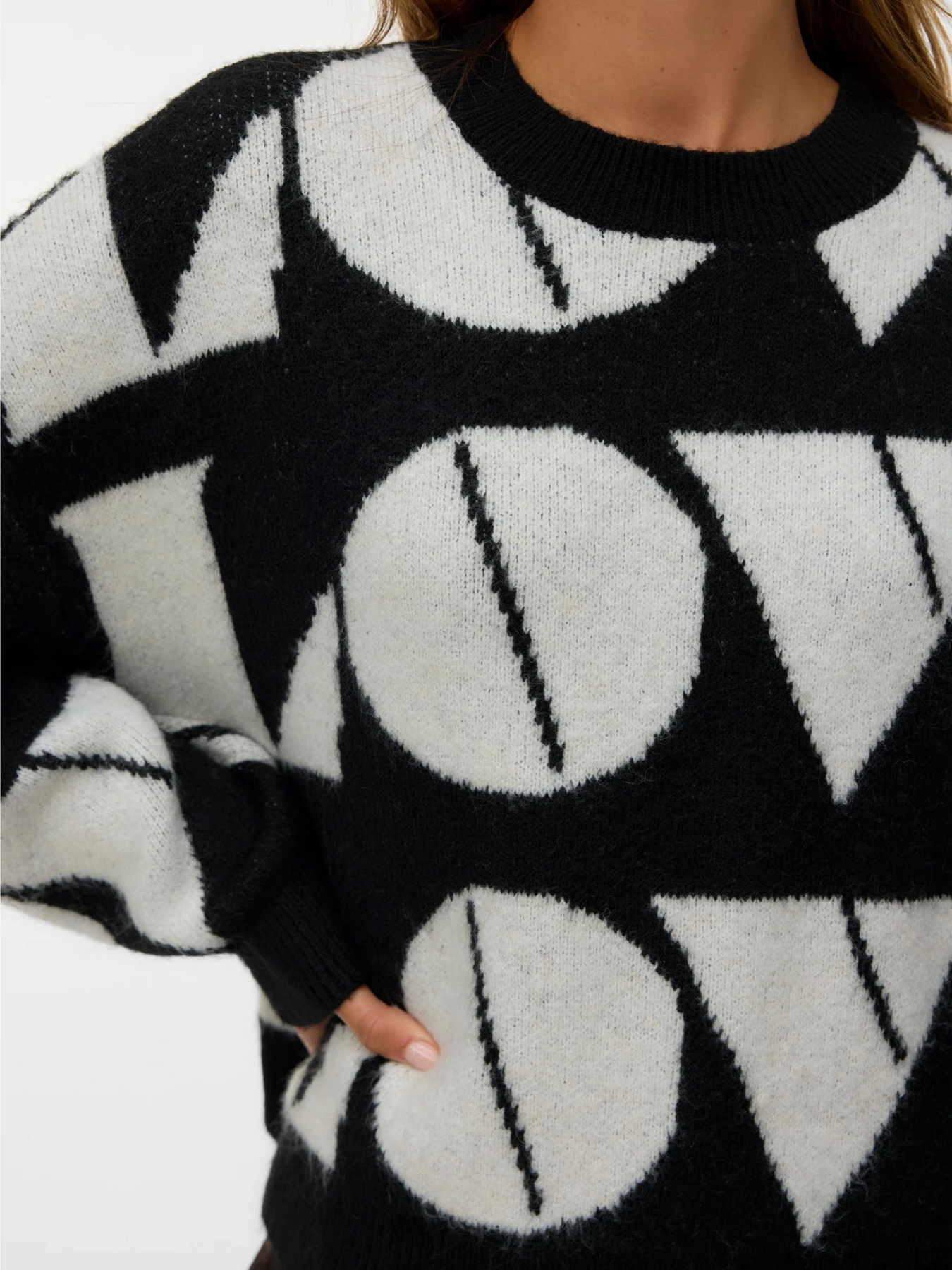 Джемпер Vero Moda модель 10331432_Black W. BIRCH BIG LOVE Фото