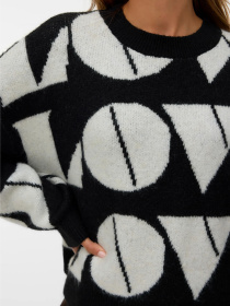 Джемпер Vero Moda модель 10331432_Black W. BIRCH BIG LOVE Фото