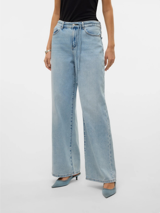 Джинси Vero Moda WIEN MR WIDE BELT JEANS модель 10338133_Light Blue Denim Фото