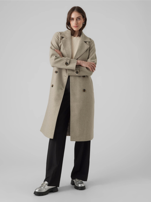 Пальта та плащі Vero Moda FORTUNEVEGA LONG TRENCHCOAT модель 10289870_Silver Mink MELANGE Фото