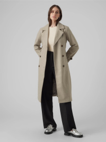 Пальто и плащи Vero Moda FORTUNEVEGA LONG TRENCHCOAT модель 10289870_Silver Mink MELANGE Фото
