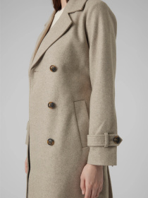 Пальто и плащи Vero Moda FORTUNEVEGA LONG TRENCHCOAT модель 10289870_Silver Mink MELANGE Фото