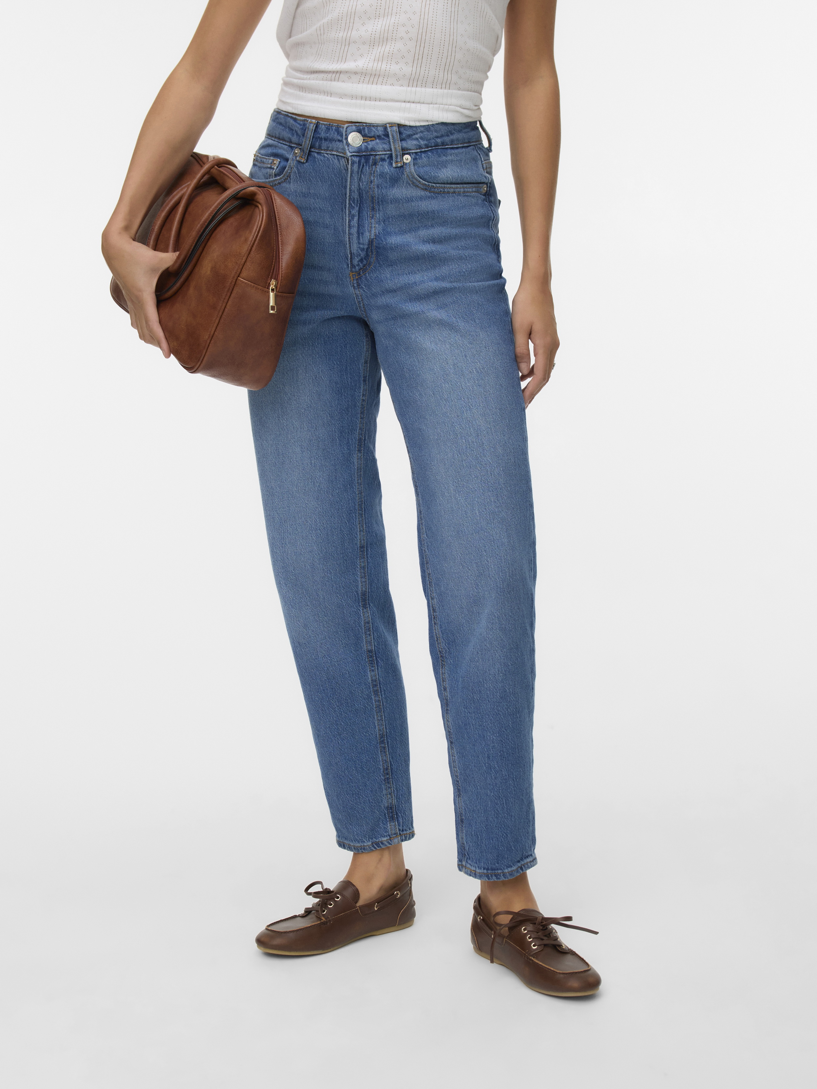 Бавовняні Жіночі Джинси мом Vero Moda TESSA HR MOM JEANS RA380 GA (VMW718) колір синій