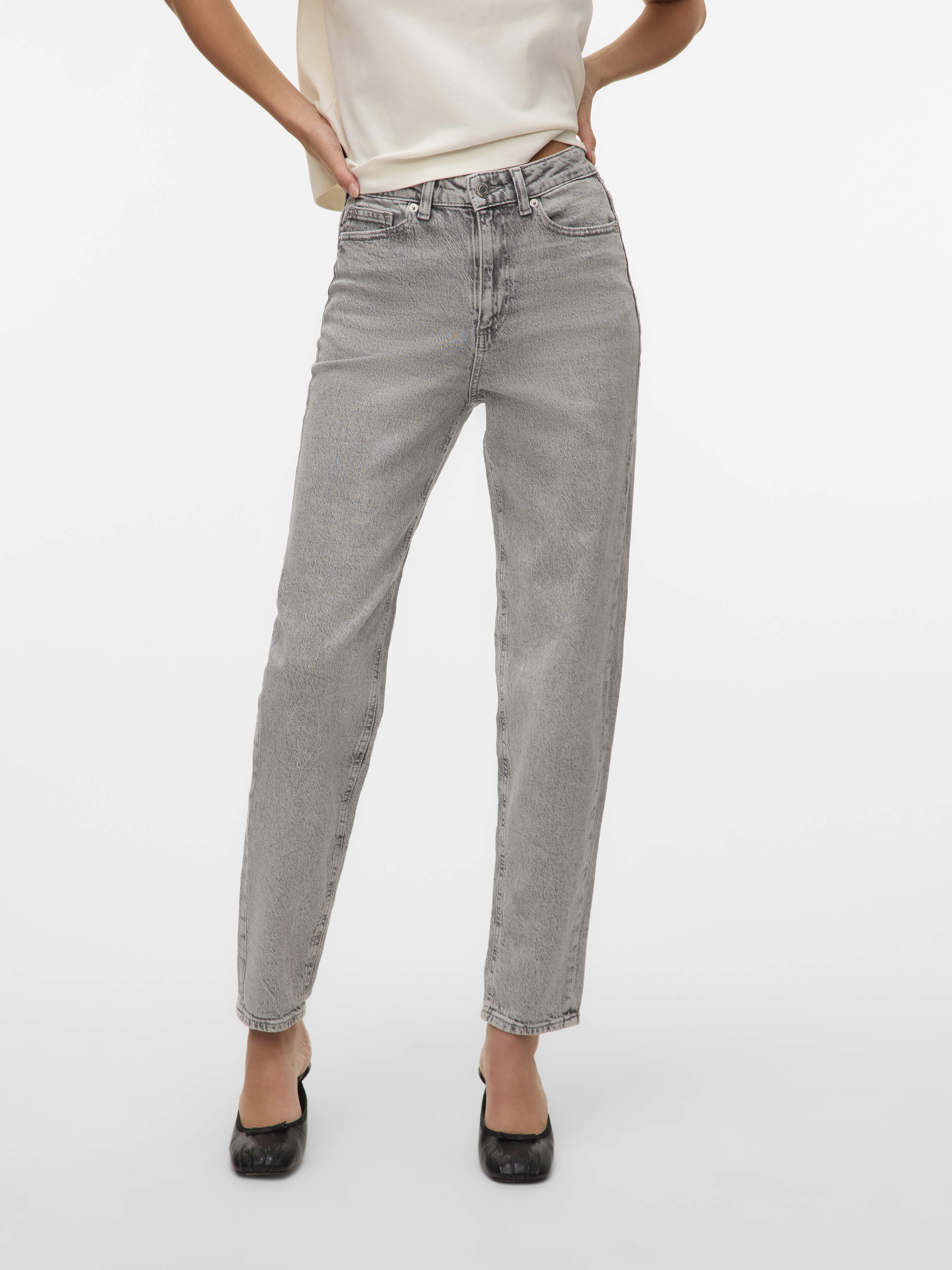 Бавовняні Жіночі Джинси мом Vero Moda TESSA HR MOM JEANS RA207 GA (VMW719) колір сірий