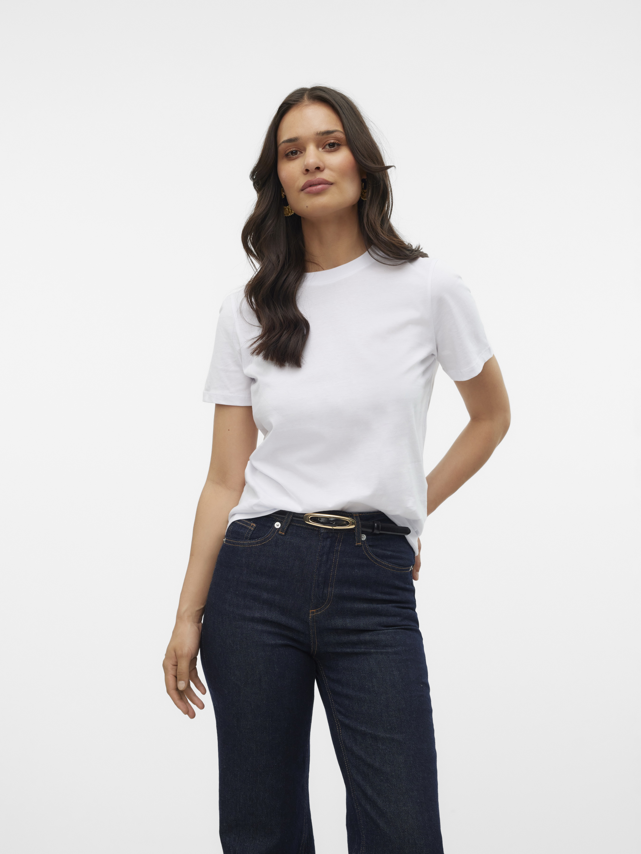 Бавовняна Жіноча Футболка Vero Moda PAULINA SS T-SHIRT (VMW723) колір білий