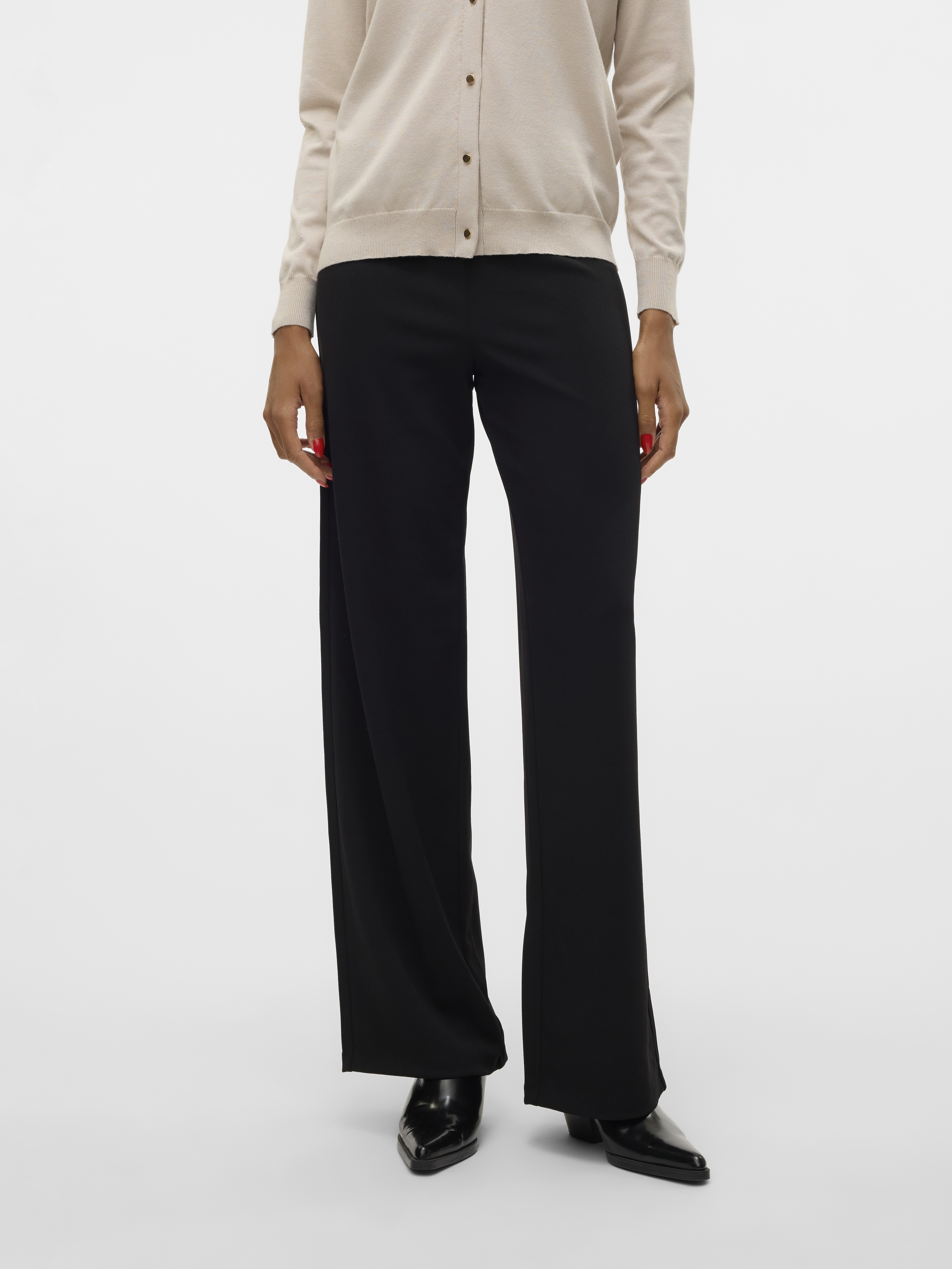 Жіночі Повсякденні штани Vero Moda BERLIN ZAMIRA MW WIDE PANT (VMW724) колір чорний, матеріал поліестер