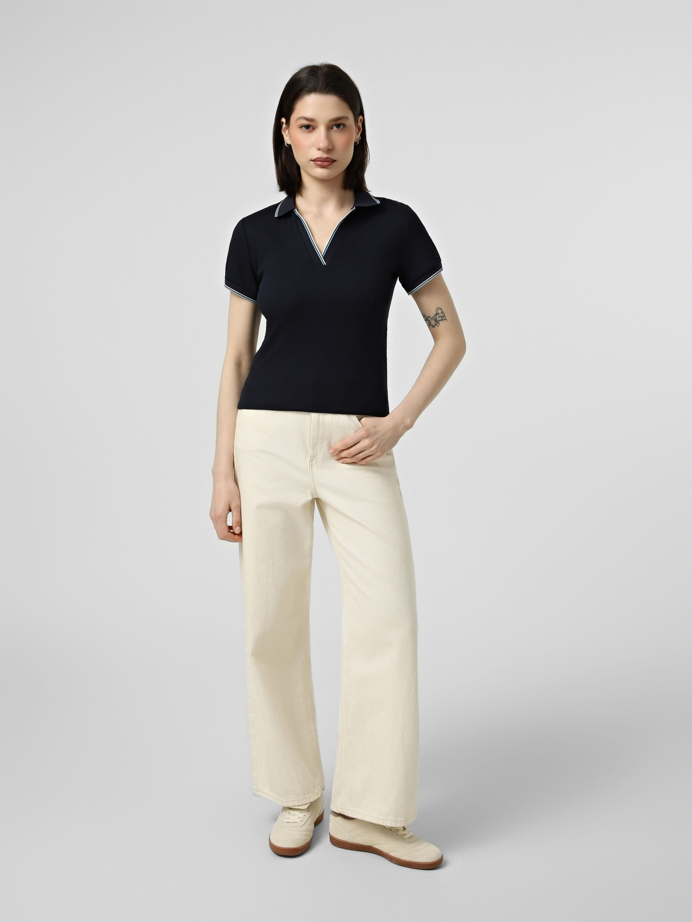 Футболки і поло Vero Moda CHLOE SHORT POLO модель 10342882_Navy Blazer Snow white + a Фото