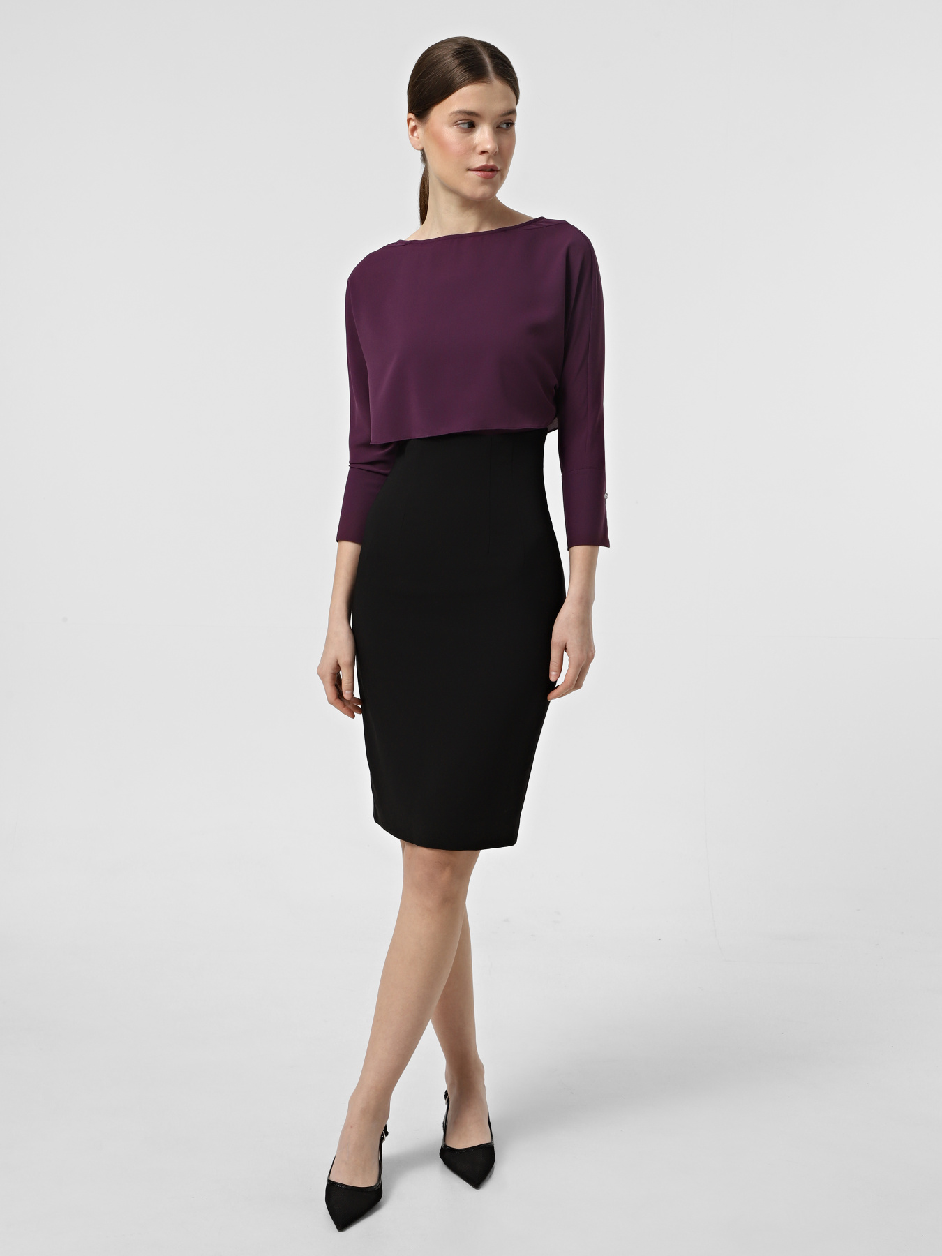 Сукня міді Vero Moda модель 31637C507092_фіолетовий з чорним Фото