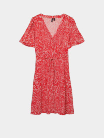 Платья Vero Moda ALBA SS SHORT DRESS модель 10292845_Fiery Red Joey Dot Фото