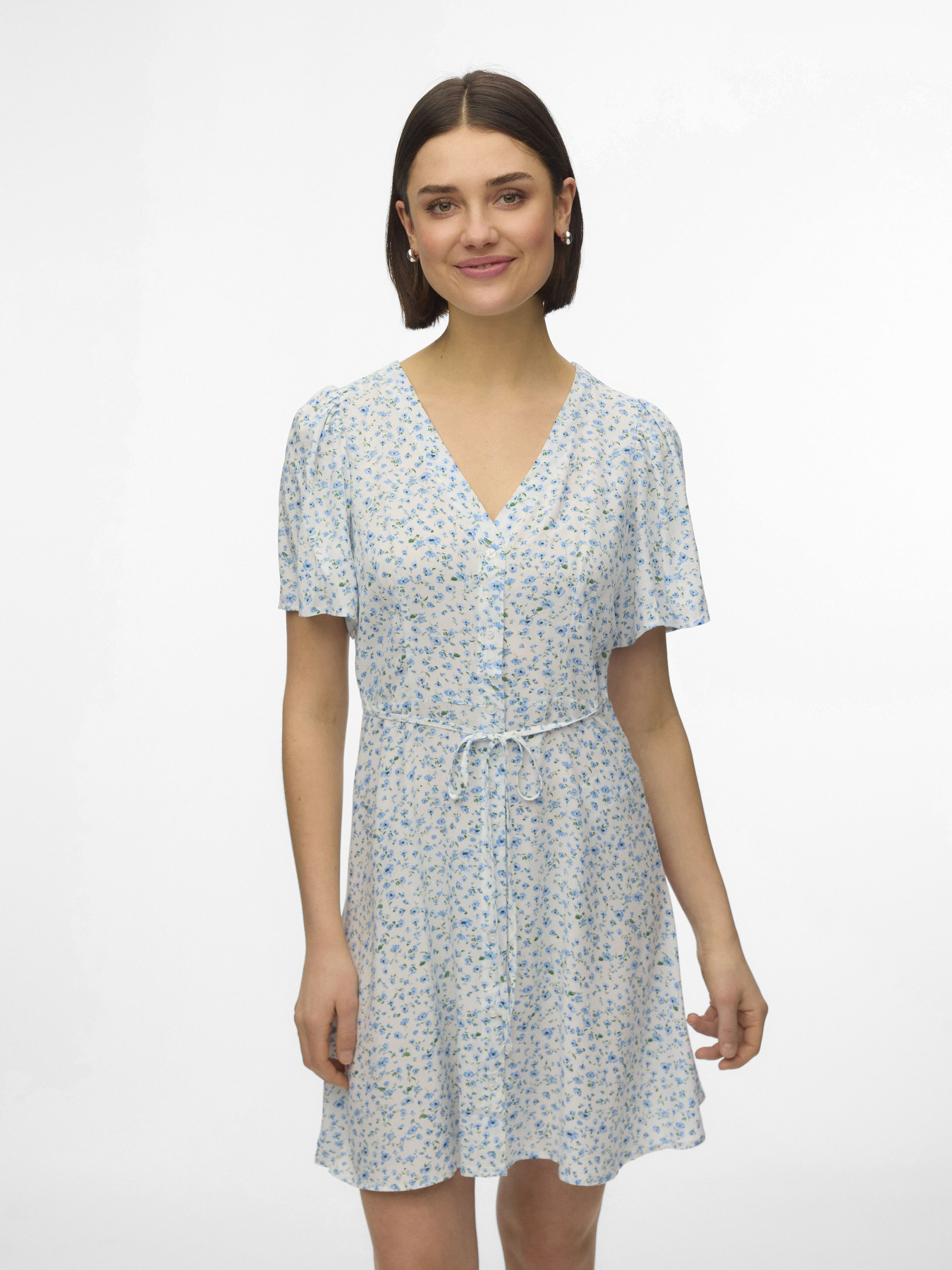 Платья Vero Moda ALBA SS SHORT DRESS модель 10292845_Snow White Blue Brooke Фото