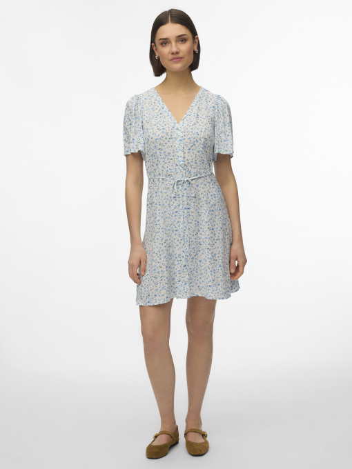 Платья Vero Moda ALBA SS SHORT DRESS модель 10292845_Snow White Blue Brooke Фото
