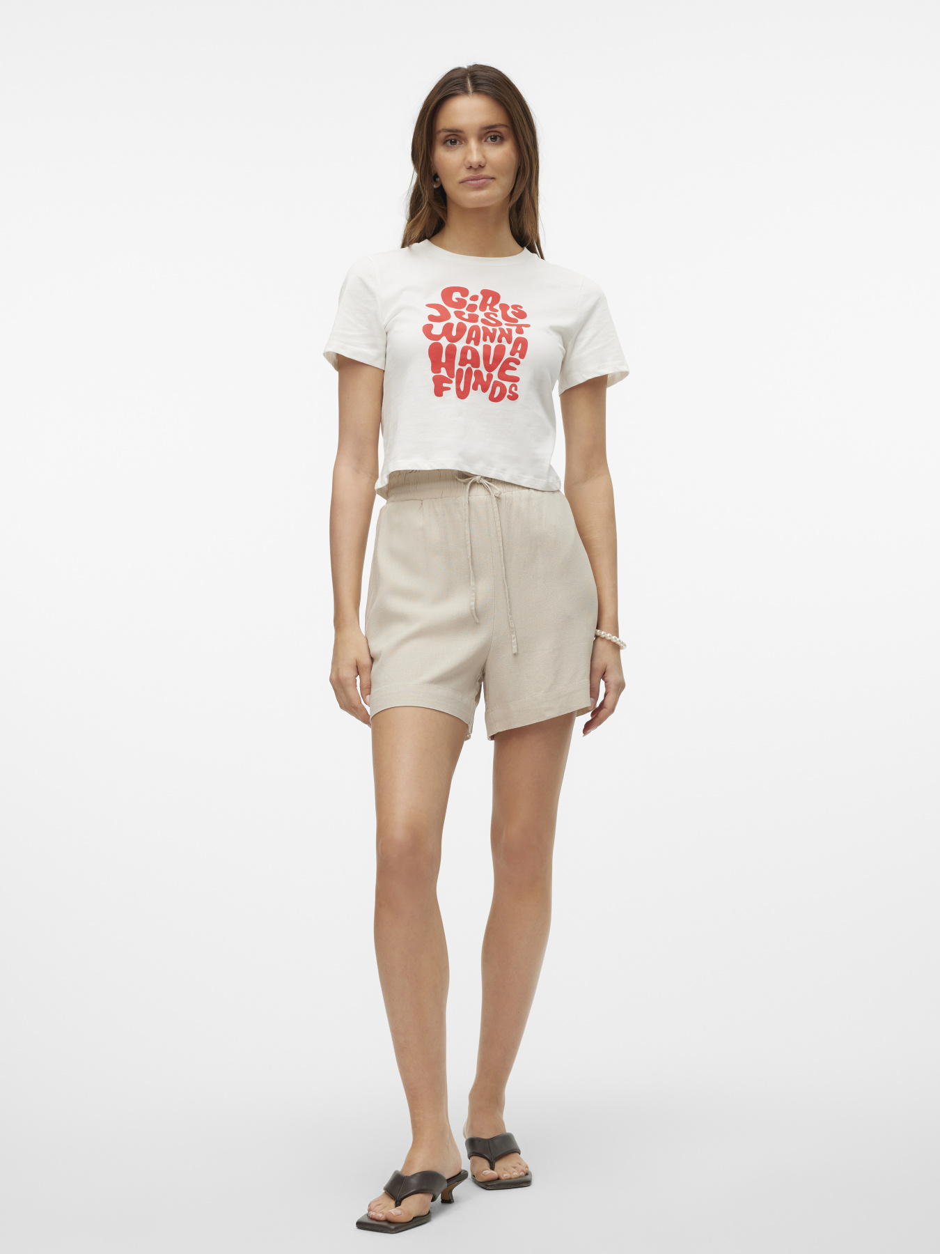 Шорти Vero Moda MYMILO HW PAPERBAG SHORTS модель 10303668_Silver Lining Фото