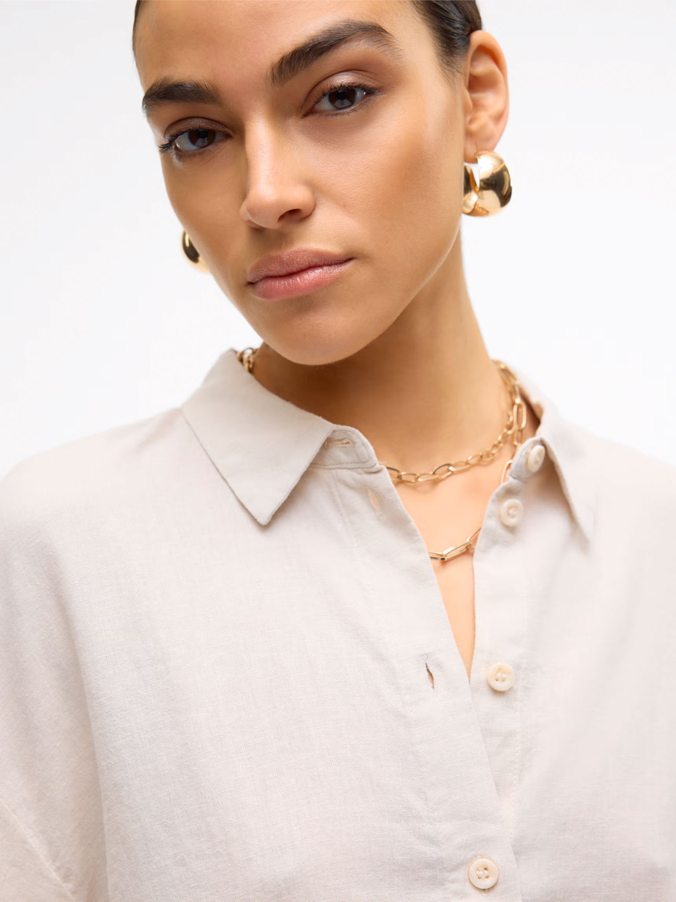 Сорочки Vero Moda LINN 2/4 SHORT SHIRT модель 10306820_Moonbeam Фото