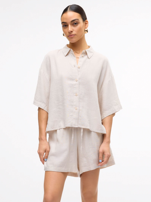 Сорочки Vero Moda LINN 2/4 SHORT SHIRT модель 10306820_Moonbeam Фото