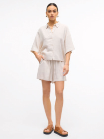 Сорочки Vero Moda LINN 2/4 SHORT SHIRT модель 10306820_Moonbeam Фото