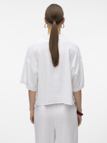 Рубашки Vero Moda LINN 2/4 SHORT SHIRT модель 10306820_Snow White Фото