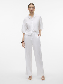 Рубашки Vero Moda LINN 2/4 SHORT SHIRT модель 10306820_Snow White Фото
