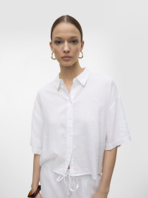 Рубашки Vero Moda LINN 2/4 SHORT SHIRT модель 10306820_Snow White Фото