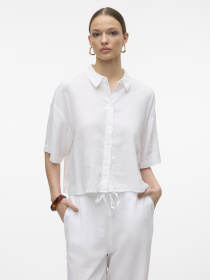 Сорочки Vero Moda LINN 2/4 SHORT SHIRT модель 10306820_Snow White Фото