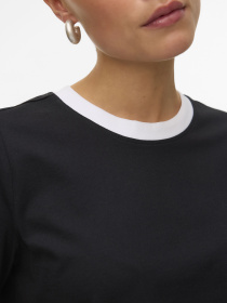 Футболки и поло Vero Moda PAULINA SS T-SHIRT модель 10316991_Black Bright White Necklin Фото