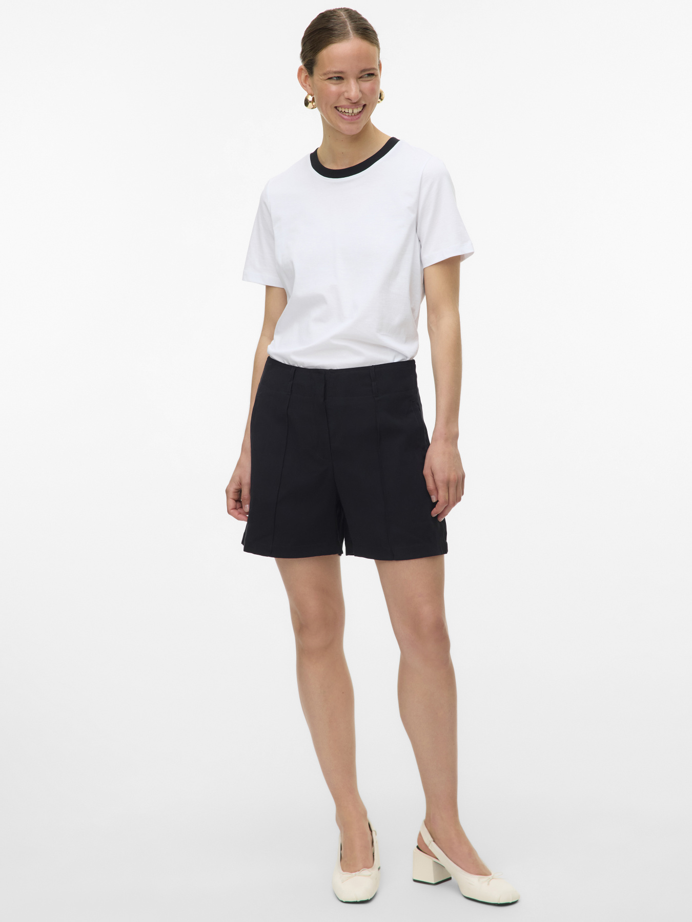 Футболки и поло Vero Moda PAULINA SS T-SHIRT модель 10316991_Bright White Black Necklin Фото