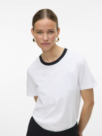 Футболки и поло Vero Moda PAULINA SS T-SHIRT модель 10316991_Bright White Black Necklin Фото