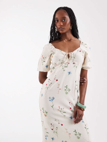 Платья Vero Moda JOSIE 2/4 TIE ANKLE DRESS модель 10341593_Birch Bina Фото