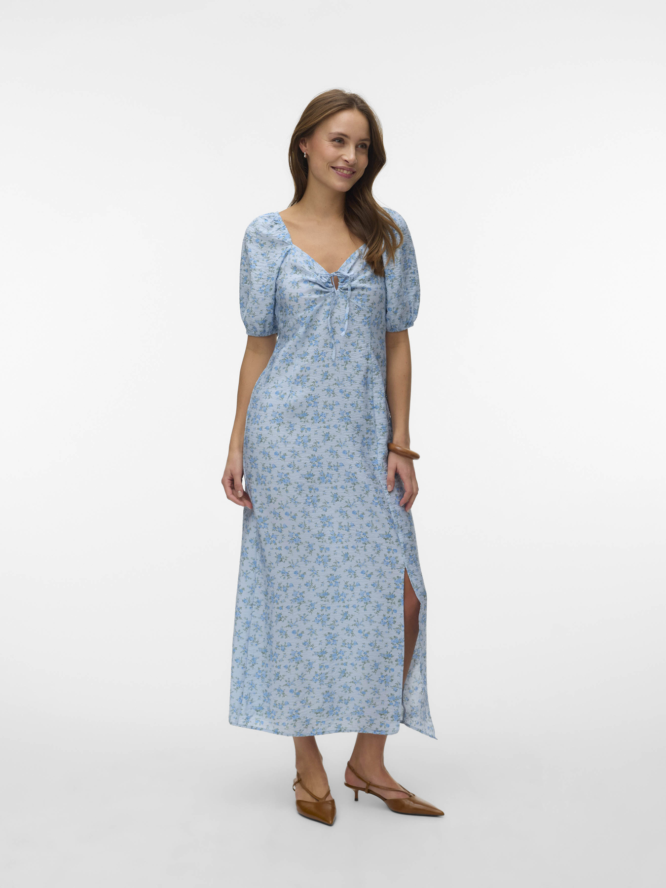 Платья Vero Moda JOSIE 2/4 TIE ANKLE DRESS модель 10341593_Cashmere Blue Blue molly Фото