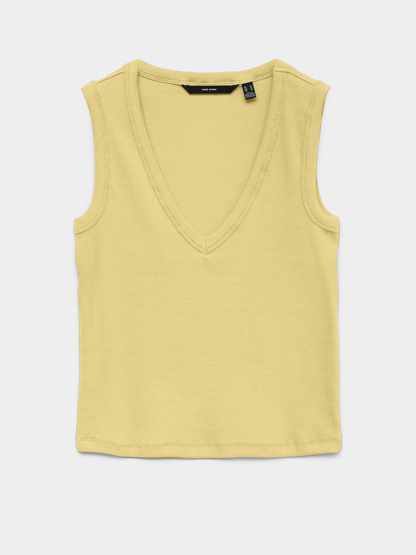 Футболки и поло Vero Moda CHLOE SHORT DEEP V-NECK TOP модель 10342916_Lemon Meringue Фото