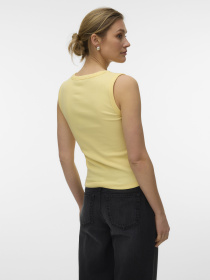 Футболки и поло Vero Moda CHLOE SHORT DEEP V-NECK TOP модель 10342916_Lemon Meringue Фото