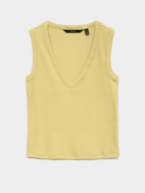 Футболки и поло Vero Moda CHLOE SHORT DEEP V-NECK TOP модель 10342916_Lemon Meringue Фото