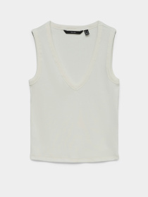 Футболки и поло Vero Moda CHLOE SHORT DEEP V-NECK TOP модель 10342916_Snow White Фото