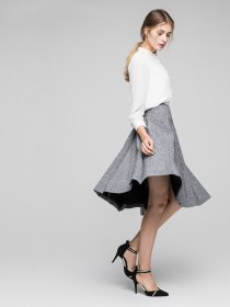 Спідниця міді Vero Moda модель 317116519E90_сірий комб. Фото