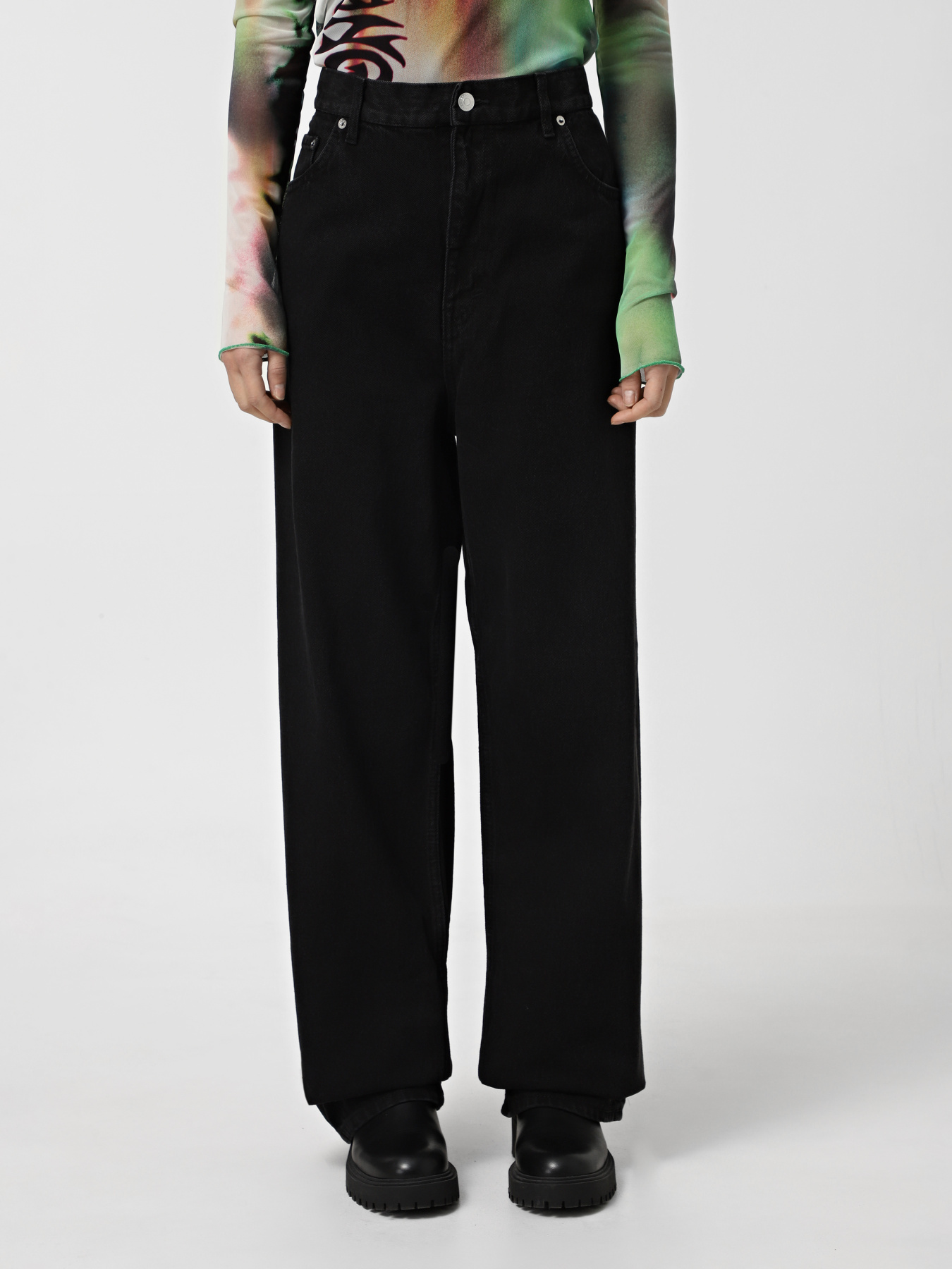 Прямые джинсы Weekday модель 970127_BLACK Фото