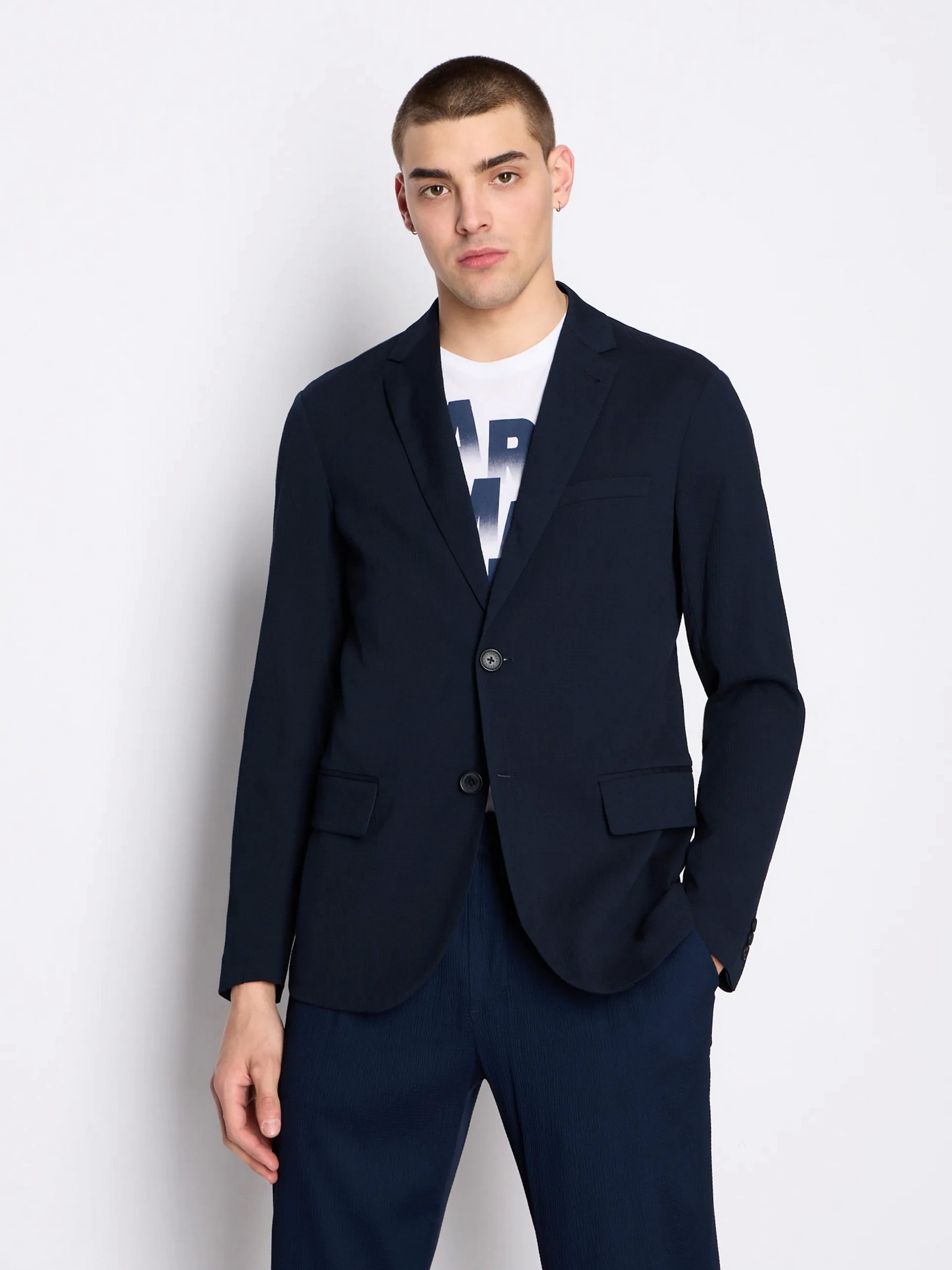 Чоловічий Піджак Armani Exchange  (WH3853) колір синій, матеріал віскоза/поліестер