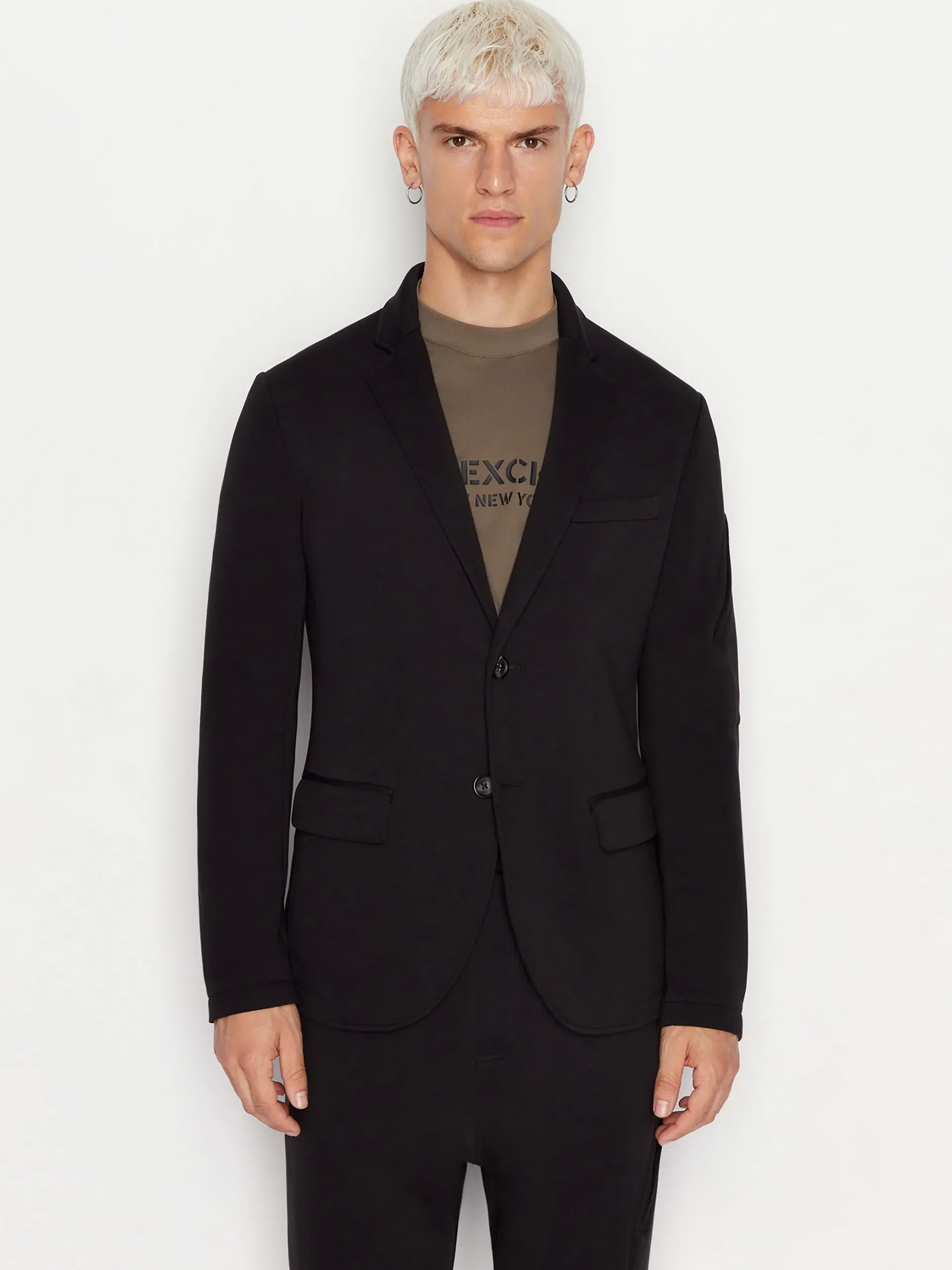 Бавовняний Чоловічий Блейзер Armani Exchange  (WH3996) колір чорний