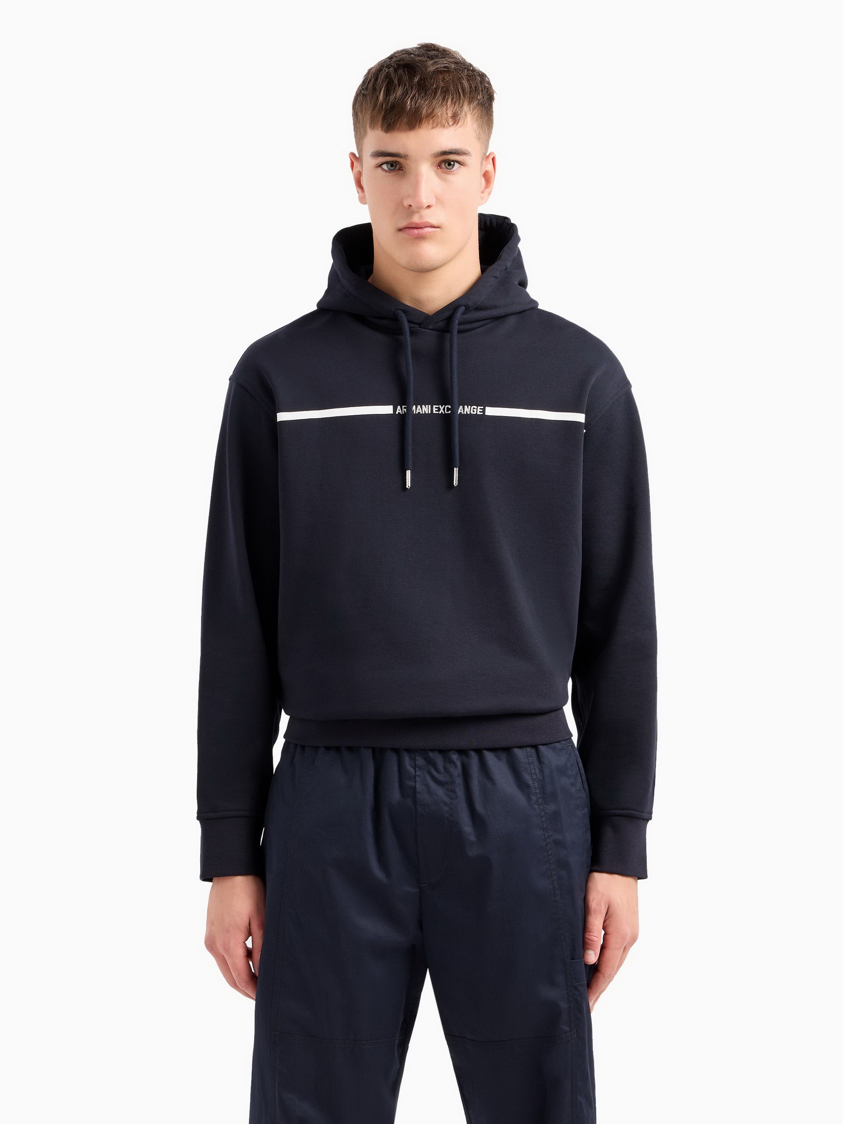 Бавовняне Чоловіче Худі Armani Exchange  (WH4158) колір темно-синій Armani Exchange - купити в Україні