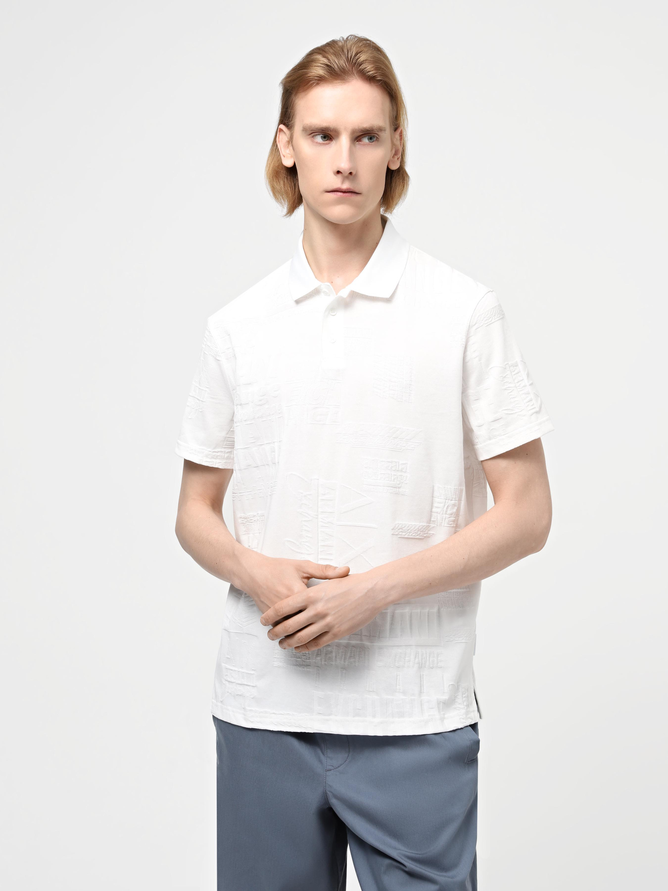 Поло Armani Exchange Allover Logo модель 3DZFHM-ZJ2ZZ-1116 Фото