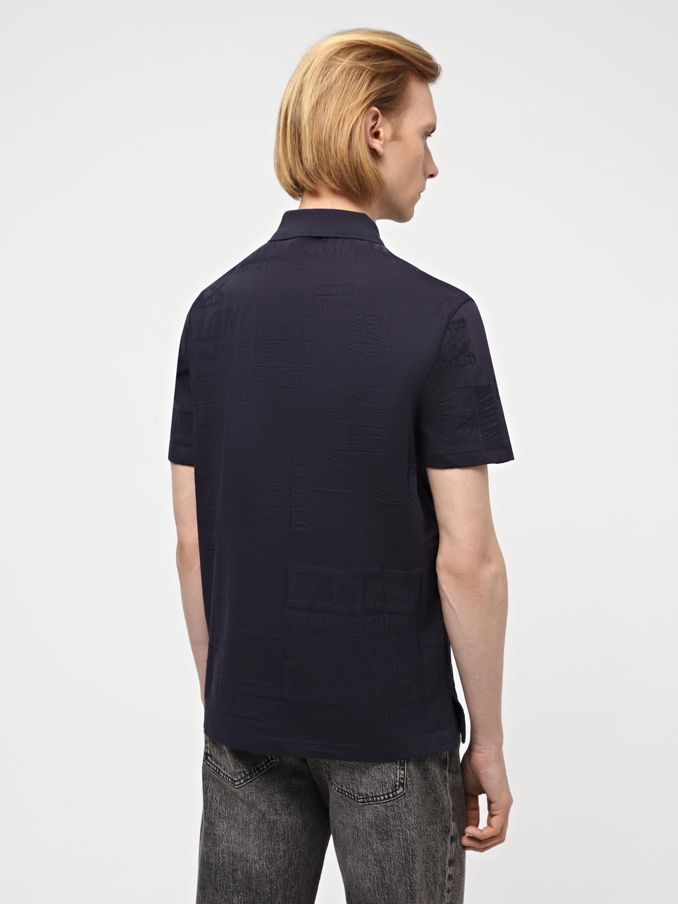 Поло Armani Exchange Allover Logo модель 3DZFHM-ZJ2ZZ-15CX Фото