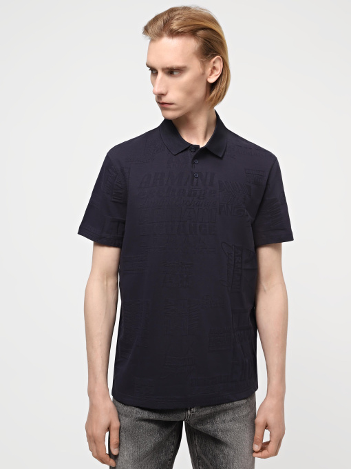 Поло Armani Exchange Allover Logo модель 3DZFHM-ZJ2ZZ-15CX Фото