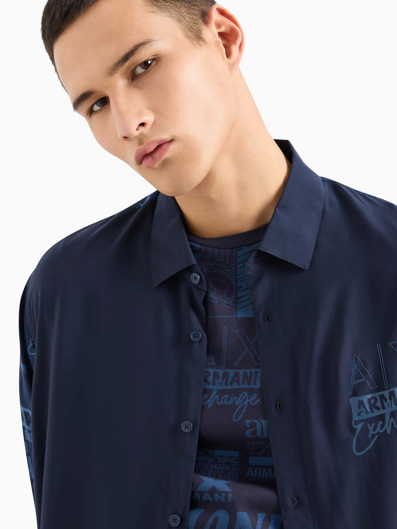 Футболка Armani Exchange Allover Logo модель 3DZTHW-ZJ8EZ-75AG Фото