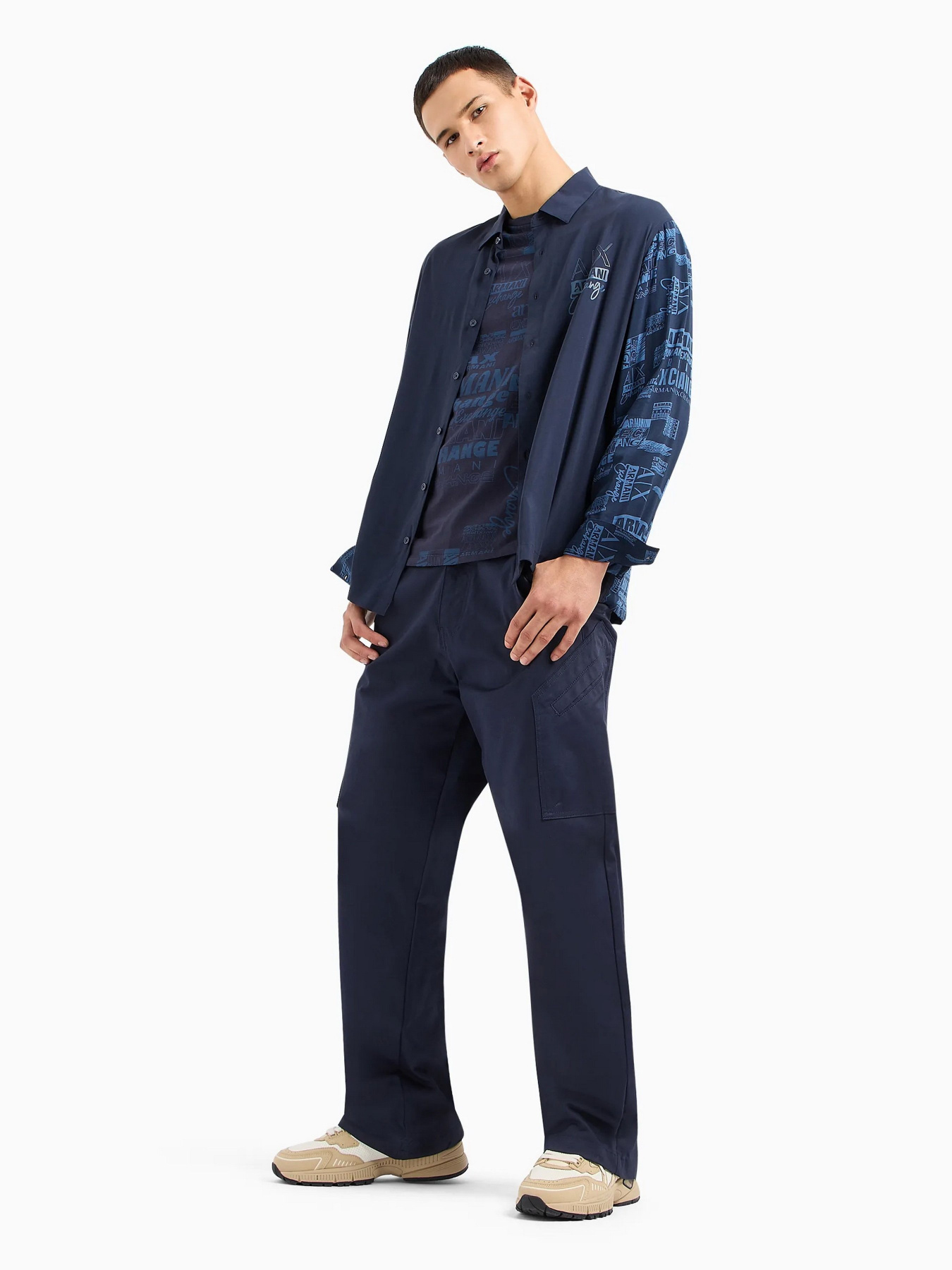 Футболка Armani Exchange Allover Logo модель 3DZTHW-ZJ8EZ-75AG Фото