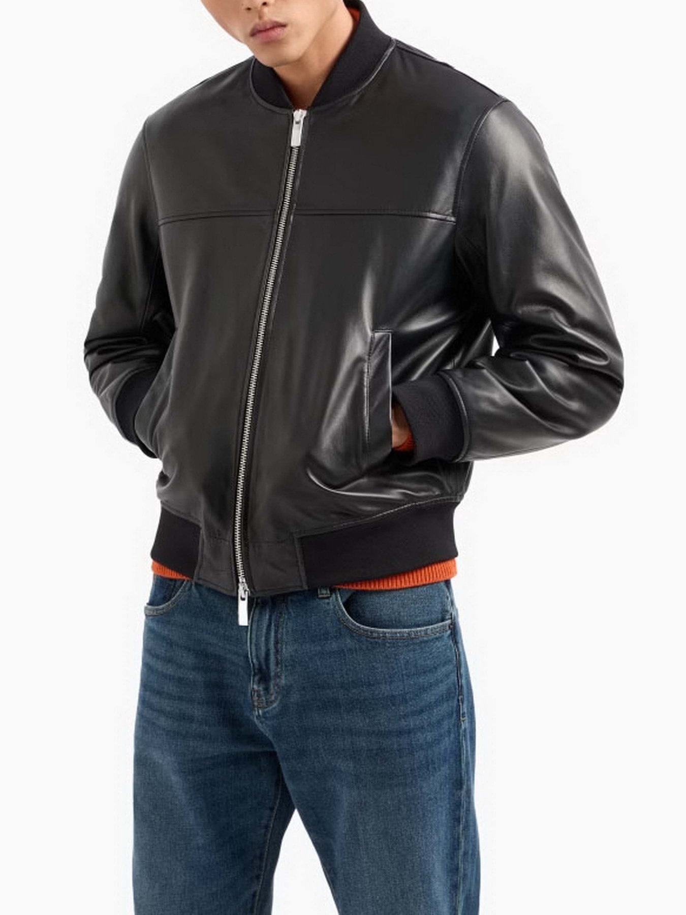 Куртка кожаная Armani Exchange Black Edition модель XM000104-AF10500-UC001 Куртка кожаная Armani Exchange Black Edition модель XM000104-AF10500-UC001 Фото