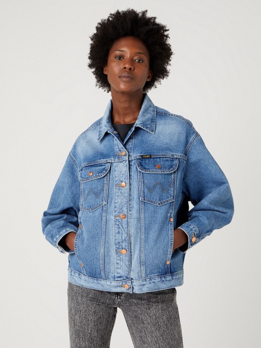 Джинсовая куртка Wrangler Jumbo Trucket модель W4Z47335Q Фото