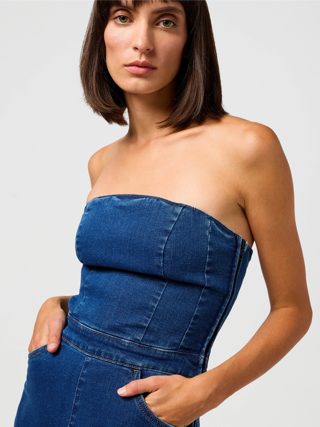 Джинсовый комбинезон Wrangler Corset Playsuit модель 112352523 Фото