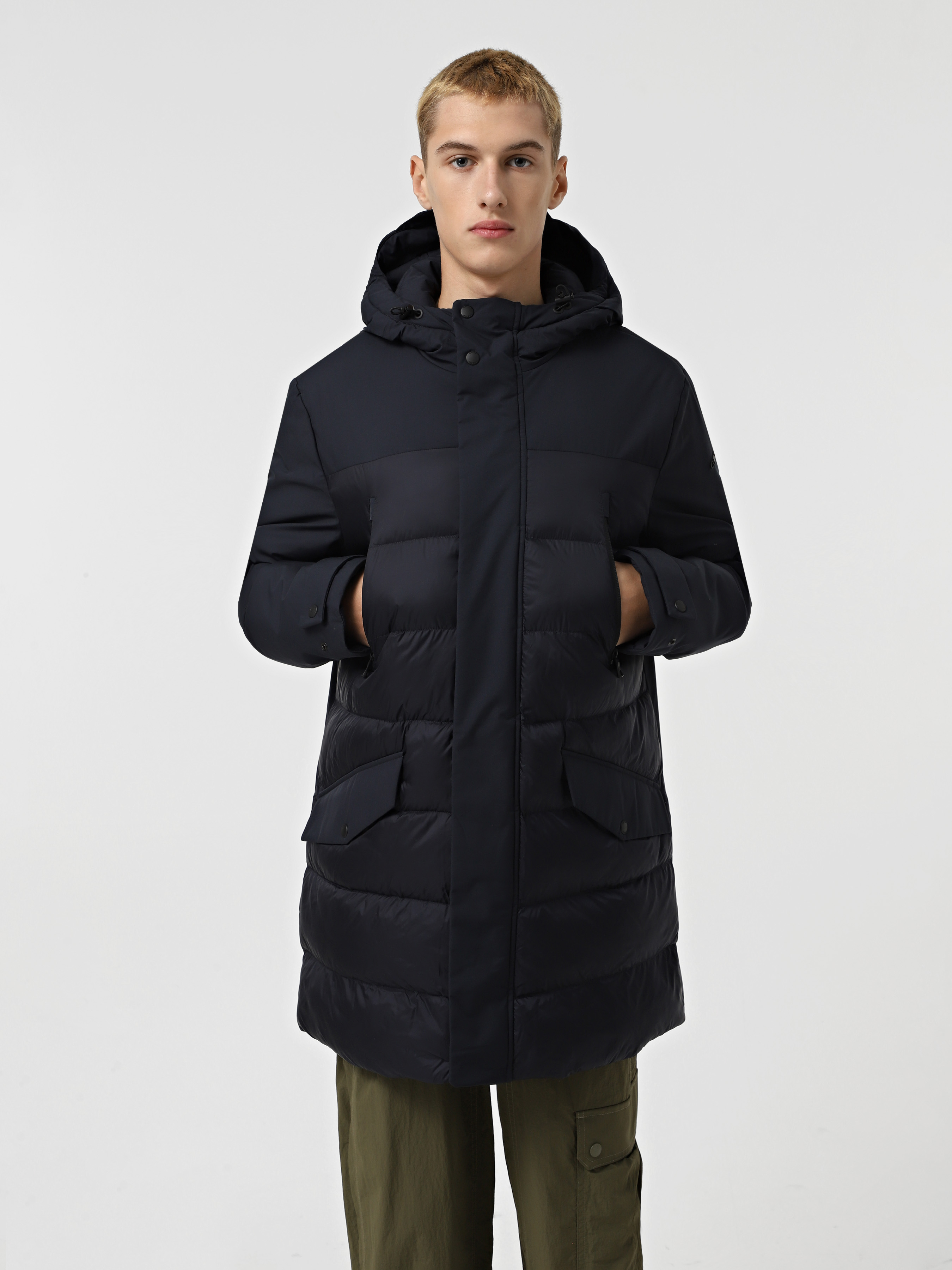 Чоловіча Зимова куртка Geox Sapienza (XA6679) колір темно-синій, матеріал поліестер/поліамід