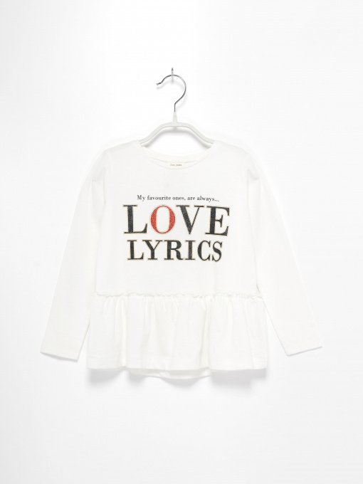 Лонгслив ZARA модель 5048/144/7120_білий комб. Фото